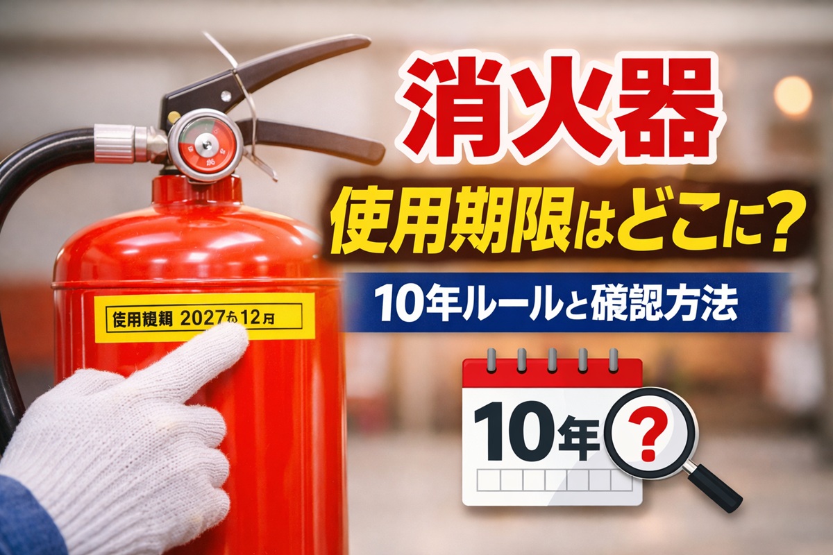 ⑤ 消火器 使用期限はどこに書いてある？10年ルールと確認方法 |在庫 