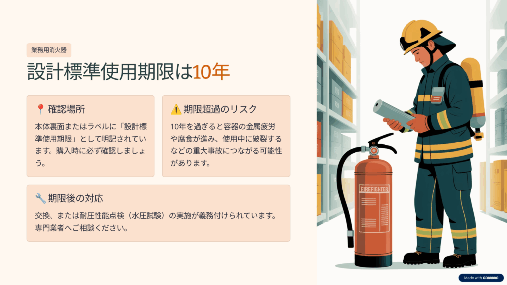 ⑤ 消火器 使用期限はどこに書いてある？10年ルールと確認方法 |在庫