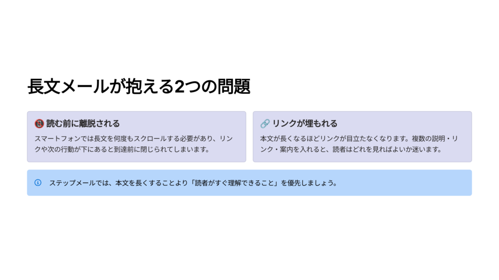 ©当分メールが抱える2つの問題