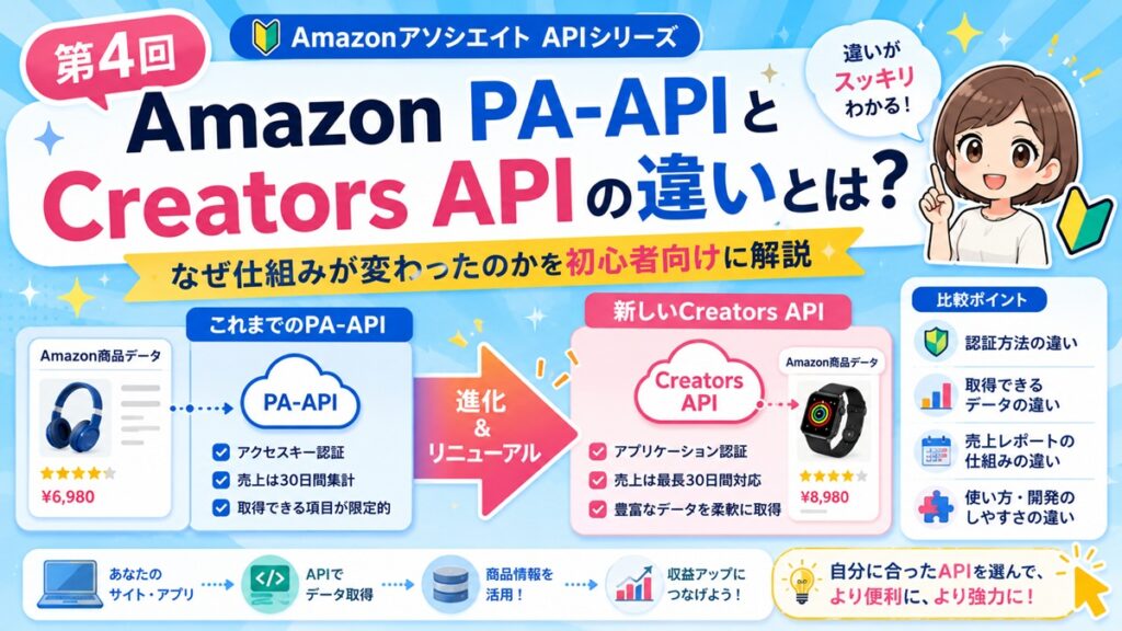 AMAZON PA-APIとCreator API 何が違うの？　
