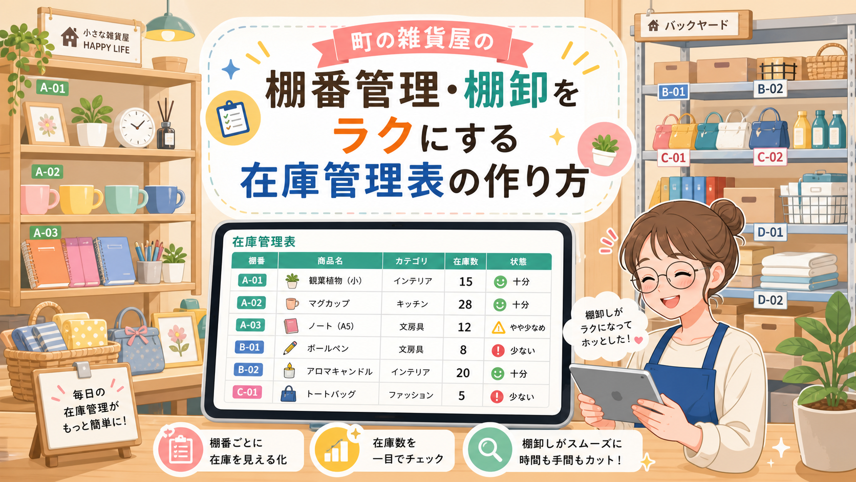 雑貨屋棚番管理 在庫管理 STOCKmini