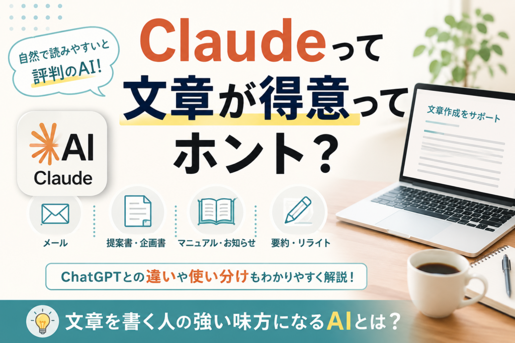 Claudeは文章作成が得意ってホント？ChatGPTとの違いや使い分けをわかりやすく解説