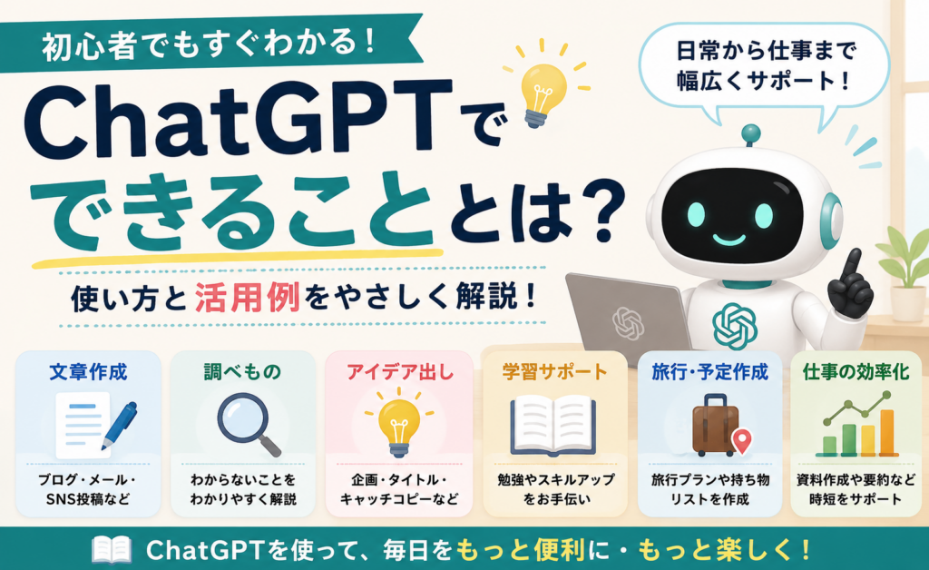 ChatGPTでできることとは？初心者向けに活用方法をわかりやすく解説