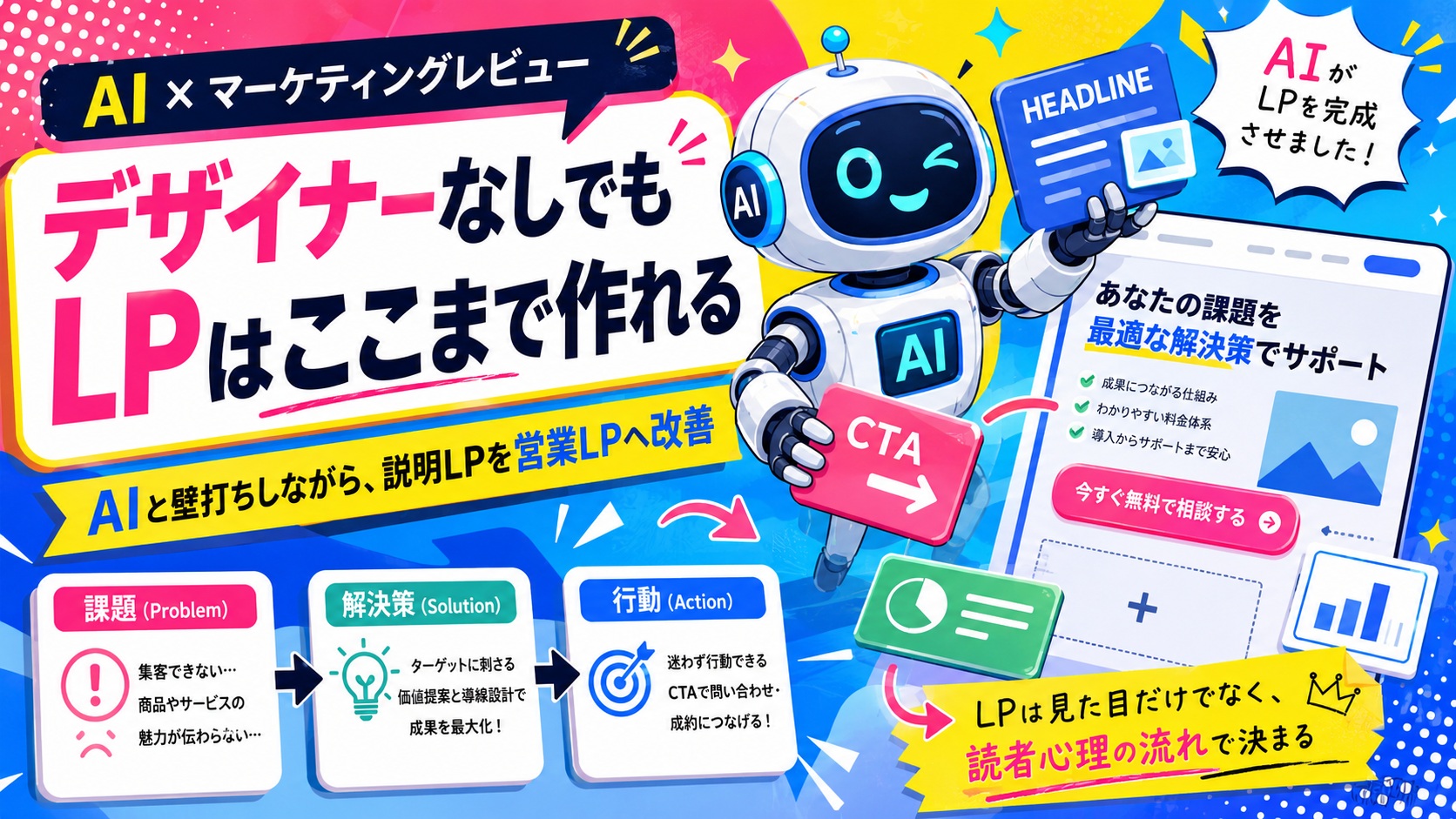 デザイナーなしでKPはここまで作れる デザイナー不要! の説明スライド