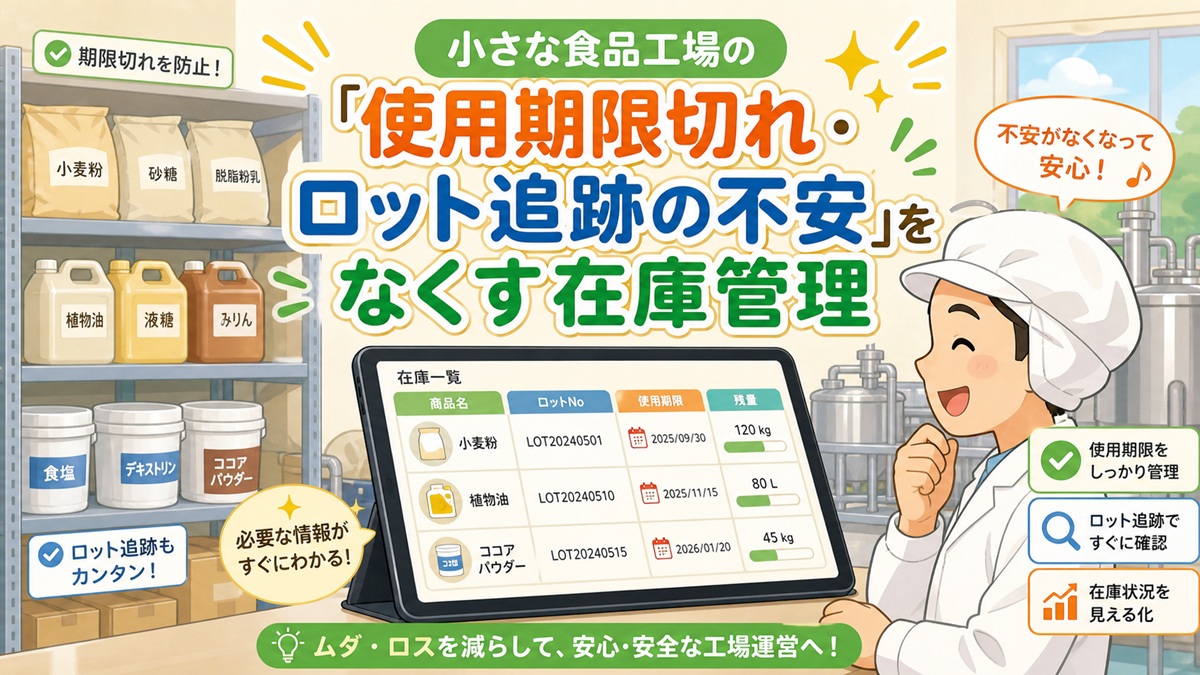 ア欲品工場の使用期限 在庫管理