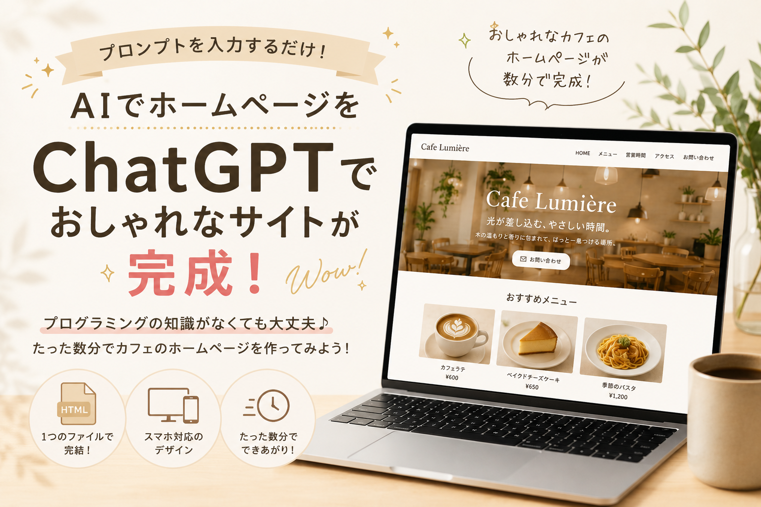 ChatGPTでホームページは作れる?|数分でサイトを作成できるプロンプトも公開しています